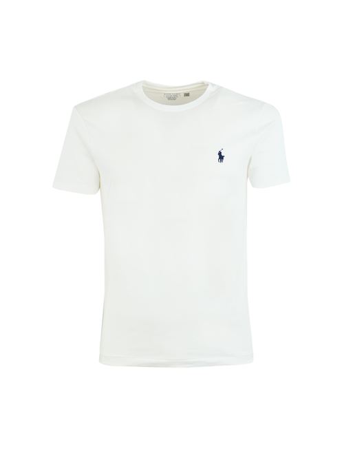 T-shirt con logo Pony in cotone bianco POLO RALPH LAUREN | 710680785003